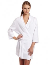 Seven Apparel 00134 Hotel Spa Collection Kimono Knit Cotton Robe, White