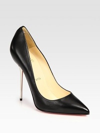 Lifted by an ultra-skinny metal heel, this utterly soft leather classic has a point toe and signature red leather sole. Metal heel, 5 (125mm)Leather upperLeather liningSignature red leather solePadded insoleMade in ItalyOUR FIT MODEL RECOMMENDS ordering one size up as this style runs small. Lifted by an ultra-skinny metal heel, this utterly soft leather classic has a point toe and signature red leather sole. Metal heel, 5 (125mm)Leather upperLeather liningSignature red leather solePadded insoleMade in ItalyOUR FIT MODEL RECOMMENDS ordering one size up as this style runs small.