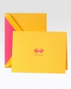 Send sunny greetings with this set of hand-engraved notes. The lemon drop note features a pair of playful pink sunglasses and the words Hello sunshine on the front. The blank interior leaves plenty of room to write and the coordinating envelope is lined in a bright pop of pink for the perfect finishing touch.Includes 10 cards and lined envelopes Each, 6¾W X 4½H X 1W Cotton fiber paper Made in USA