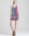 A work of graphic art, this Madison Marcus sleeveless dress makes a bold color statement day or night. Dress it down with Grecian sandals or edge it up with booties and bangles.
