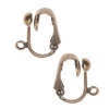 Antiqued Brass Clip On Ball Earrings Findings (2 Pair)