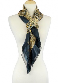Large Square Safari Cheetah Satin Stripe Scarf Scarf Colors: Yellow Large Square Safari Cheetah Satin Stripe Scarf Scarf Colors: Yellow
