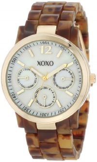 XOXO Women's XO5509 Tortoise Bracelet with Gold Case Watch