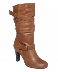 Style&co.'s Vicky boots are wrapped up in style. Adjustable straps adorn the calf and a side zipper closure. Style&co.'s Vicky boots are wrapped up in style. Adjustable straps adorn the calf and a side zipper closure.