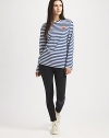 EXCLUSIVELY AT SAKS. An ultra-comfortable, striped design of soft cotton jersey finished with a vibrant logo heart emblem. CrewneckDropped shouldersCottonHand washImportedModel is 5'9 (176 cm) wearing US size Small.