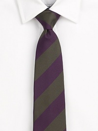 The definition of dress luxury, woven in silk with sophisticated, two-toned stripes.About 3 wideMulberry silkDry cleanMade in Great Britain The definition of dress luxury, woven in silk with sophisticated, two-toned stripes.About 3 wideMulberry silkDry cleanMade in Great Britain
