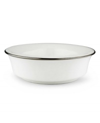 Beautiful in its simplicity, this collection features a timeless, elegant design. The pristine bone china is accented by a single, shimmering band of platinum. The understated beauty of this china will add a refined sophistication to your dining experience for years to come. Beautiful in its simplicity, this collection features a timeless, elegant design. The pristine bone china is accented by a single, shimmering band of platinum. The understated beauty of this china will add a refined sophistication to your dining experience for years to come.