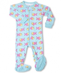 Leveret Footed Colorful Fish Pajama Sleeper 100% Cotton (Size 6M-5T) Leveret Footed Colorful Fish Pajama Sleeper 100% Cotton (Size 6M-5T)