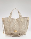 MARC BY MARC JACOBS classic Fran tote gets a update in tough, textured snake.