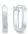 Simple, stylish and square. Giani Bernini puts a unique touch on this pair of oval-shaped hoop earrings with structured square edges. Set in sterling silver. Approximate diameter: 1/2 inch.