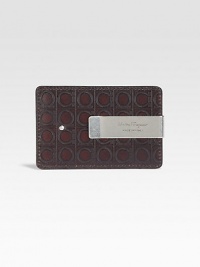 Sleek design for the modern gentleman, handsomely crafted in Italian calfskin leather with signature gancini-embossed detail.One card slotLeather3W x 4HMade in Italy Sleek design for the modern gentleman, handsomely crafted in Italian calfskin leather with signature gancini-embossed detail.One card slotLeather3W x 4HMade in Italy