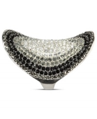 Be the talk of your next party. Judith Jack's alluring cocktail ring showcases a swooping design embellished with marcasite (3/4 ct. t.w.), crystal (3/8 ct. t.w.) and genuine black onyx stones (1 ct. t.w.). Set in sterling silver. Size 7. Be the talk of your next party. Judith Jack's alluring cocktail ring showcases a swooping design embellished with marcasite (3/4 ct. t.w.), crystal (3/8 ct. t.w.) and genuine black onyx stones (1 ct. t.w.). Set in sterling silver. Size 7.