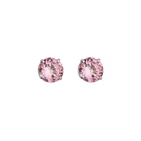 14K White Gold 3mm October Birthstone Round CZ Solitaire Basket Stud Earrings for Baby and Children with Screw-back (Pink Tourmaline, Light Pink) 14K White Gold 3mm October Birthstone Round CZ Solitaire Basket Stud Earrings for Baby and Children with Screw-back (Pink Tourmaline, Light Pink)
