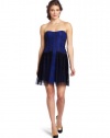 BCBGMAXAZRIA Women's Galia Strapless Color Block Lace Cocktail Dress