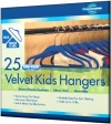 Closet Complete Kids Size Ultra Thin No Slip Velvet Hangers, Blue, Set of 25