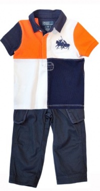 Ralph Lauren Infant Boy's Dual Match Color Block Rugby Set (12 Month, Deep Navy) Ralph Lauren Infant Boy's Dual Match Color Block Rugby Set (12 Month, Deep Navy)