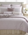 Both calming and heavenly, the Divine duvet cover from Barbara Barry mesmerizes the eye with a pattern that is reminiscent of moonlight shimmering on water. Finished in luxe 300-thread count cotton sateen.