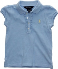 Ralph Lauren Toddler Girls Ruffled Placket Polo (4, Blue Bell) Ralph Lauren Toddler Girls Ruffled Placket Polo (4, Blue Bell)