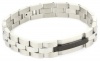 Breil Jewelry Manta Men's Satin Silver Tone Black IP Link Bracelet