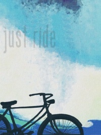 Just Ride 14x20 Artistic Planked Wood Sign by Lisa Weedn