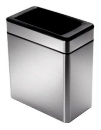 simplehuman Profile Open Trash Can, Brushed Stainless Steel, 10-Liter/2.6-Gallon