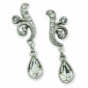 Genuine 1928 Boutique (TM) Earrings. Silver-tone Swarovski Crystal Teardrop Post Earrings. 100% Satisfaction Guaranteed.