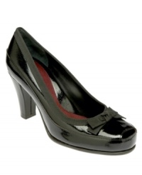 Aerosoles distressed leather, round toe pump with just a hint of peep toe has flirty all wrapped up with grosgrain ribbon trim and a cute chunky heel. A perfect combination of comfort and good looks. Aerosoles distressed leather, round toe pump with just a hint of peep toe has flirty all wrapped up with grosgrain ribbon trim and a cute chunky heel. A perfect combination of comfort and good looks.