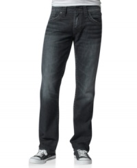 Staying on-trend with your denim is easy with these slim-fit jeans from Silver Jeans.