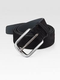 A brushed gunmetal buckle brings together this wardrobe essential of soft suede.SuedeAbout 1½ wideImported A brushed gunmetal buckle brings together this wardrobe essential of soft suede.SuedeAbout 1½ wideImported
