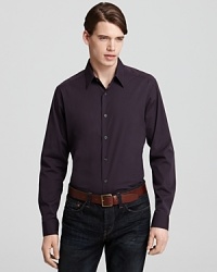 Solidify your wardrobe with an essential button-down shirt from Theory, constructed with stretch for a modern, trim fit, perfect in and outside the office. Solidify your wardrobe with an essential button-down shirt from Theory, constructed with stretch for a modern, trim fit, perfect in and outside the office.