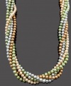 Spring awakening. Infuse your look with a touch of color in this chic cultured freshwater pearl necklace (5-7 mm). Features five multicolored strands twisted and held together with a sterling silver clasp. Approximate length: 18 inches.