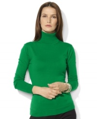 The ultimate in understated elegance, Lauren Ralph Lauren's chic turtleneck is crafted from soft combed cotton and accented with Ralph Lauren's iconic monogram. The ultimate in understated elegance, Lauren Ralph Lauren's chic turtleneck is crafted from soft combed cotton and accented with Ralph Lauren's iconic monogram.