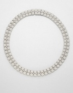 EXCLUSIVELY AT SAKS. Two rows of sparkling, crystal accented circles for a stunningly elegant piece. CrystalsRhodium-plated brassLength, about 16Box and tongue closureImported 