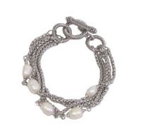 Designer Inspired Multi Chain Pearl Toggle Bracelet Designer Inspired Multi Chain Pearl Toggle Bracelet