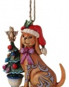 Enesco Jim Shore Heartwood Creek Christmas Dog with Tree Ornament, 3-3/4-Inch