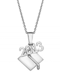The next level awaits. Giani Bernini's necklace and class of '13 graduation cap pendant are set in sterling silver, symbolizing a bright future. Approximate length: 18 inches. Approximate drop: 1 inch. The next level awaits. Giani Bernini's necklace and class of '13 graduation cap pendant are set in sterling silver, symbolizing a bright future. Approximate length: 18 inches. Approximate drop: 1 inch.