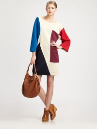 Get graphic in this bold, colorblock dress with a relaxed silhouette, front patch pockets and oversized three-quarter sleeves. BoatneckOversized three-quarter sleevesFront patch pocketsAbout 22 from natural waistCottonMachine washImportedModel shown is 5'10 (177cm) wearing US size Small. Get graphic in this bold, colorblock dress with a relaxed silhouette, front patch pockets and oversized three-quarter sleeves. BoatneckOversized three-quarter sleevesFront patch pocketsAbout 22 from natural waistCottonMachine washImportedModel shown is 5'10 (177cm) wearing US size Small.