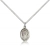 Genuine IceCarats Designer Jewelry Gift Sterling Silver St. Genevieve Pendant 1/2 X 1/4 Inch With 18 Inch Sterling Silver Lite Curb Chain. Made In Usa.