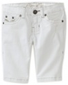 Request Girls 7-16 Bermuda Pocket Short, White, 10