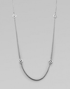 From the Chain Collection. Sterling silver logo stations along a mini box chain.Sterling silver Length, about 46 Lobster clasp closure Imported 