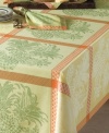 Get a feel for island life with Tommy Bahama's easy-care, easy breezy Pineapple Jacquard table runner. Stenciled pineapples and lattice trim in citrus shades create the laid-back setting you crave.