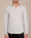 Unisex 4.4 oz. Long-Sleeve Raglan Henley ECO OATMEAL - L