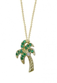 Effy Jewlery 14K Yellow Gold Emerald & Diamond Palm Tree Pendant Effy Jewlery 14K Yellow Gold Emerald & Diamond Palm Tree Pendant