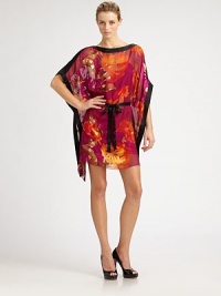 Silky and vibrant, in a classic caftan silhouette accented with bold contrast trim and a matching waist sash.BoatneckCaftan sleevesContrast trimWaist sashFully linedAbout 18 from natural waist60% viscose/40% silkSpot cleanImportedModel shown is 5'10 (177cm) wearing US size 4. Silky and vibrant, in a classic caftan silhouette accented with bold contrast trim and a matching waist sash.BoatneckCaftan sleevesContrast trimWaist sashFully linedAbout 18 from natural waist60% viscose/40% silkSpot cleanImportedModel shown is 5'10 (177cm) wearing US size 4.
