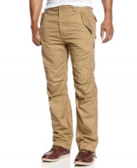 With cool utility styling, these Sean John pants will be a welcome break from the blues. With cool utility styling, these Sean John pants will be a welcome break from the blues.