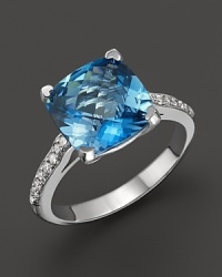 Lisa Nik 18K White Gold London Blue Topaz and Diamond Ring Lisa Nik 18K White Gold London Blue Topaz and Diamond Ring