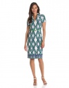 Anne Klein Women's Petite Lattice Print Belted Dress