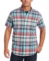 Nautica Men's Short Sleeve Madras Plain Plaid Woven