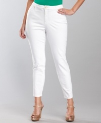 Ankle-length jeans freshen up any wardrobe. INC's plus size version features a bright, classic white wash and a touch of stretch for a great fit. Ankle-length jeans freshen up any wardrobe. INC's plus size version features a bright, classic white wash and a touch of stretch for a great fit.
