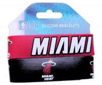 NBA Miami Heat Silicone Rubber Bracelet Set, 2-Pack NBA Miami Heat Silicone Rubber Bracelet Set, 2-Pack